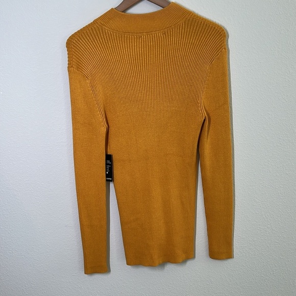 NWT Boston Proper Ribbed Half-Zip Knit Sweater – Golden Yellow – Size M - Picture 5 of 6